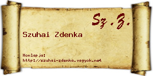 Szuhai Zdenka névjegykártya